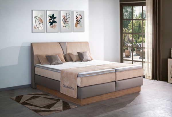 Meisterbetten Boxspringbett Aura 180x200 in CS-Senf in LM-Senf, Matratzenbezug Nano, Ergoflex-Topper Bild 5