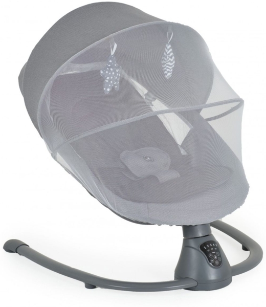 Cangaroo Babywippe elektrisch Zara Schaukelfunktion, Musik, Timer, Moskitonetz dunkelgrau
