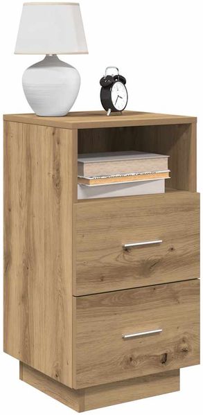 vidaXL Nachttisch mit 2 Schubladen Artisan-Eiche 36x36x68 cm 858594