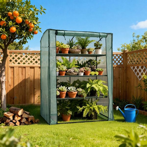 Home Nature Wohnkonzept Gewächshaus, Tomatengewächshaus, Stabil, Winterfest, für Balkon und Garten, Grün, 170 × 70 × 130 cm