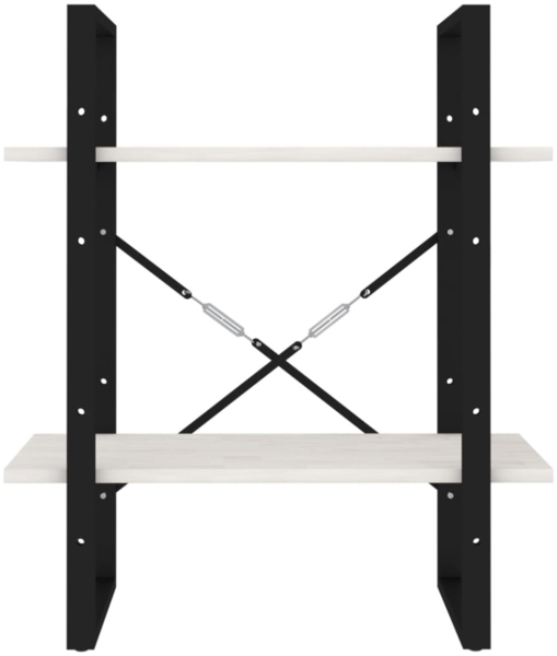 vidaXL Bücherregal 2 Böden Weiß 60x30x70 cm Massivholz Kiefer 806433 Bild 2
