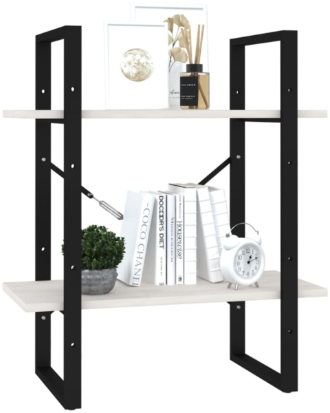 vidaXL Bücherregal 2 Böden Weiß 60x30x70 cm Massivholz Kiefer 806433 Bild 7