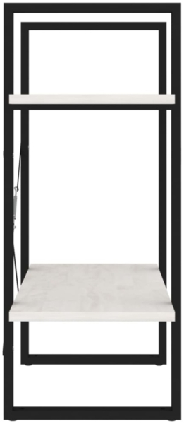 vidaXL Bücherregal 2 Böden Weiß 60x30x70 cm Massivholz Kiefer 806433 Bild 4