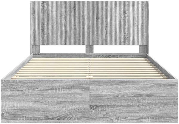 vidaXL Bettgestell mit Stauraum und Kopfteil Graues Sonoma 3413866 Bild 5