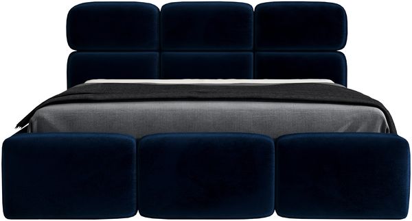 Polsterbett MAROKO 90x200 ohne Matratze mit Bettkasten und Lattenrost. Farbe: Blau 11 Bild 3
