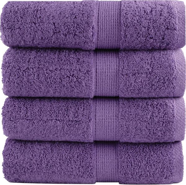 vidaXL Premium Waschhandtücher SOLUND 4 Stück Lila 30x30 cm 600 g/m² 137348
