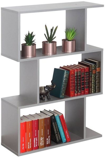 RICOO Standregal 97 x 70 x 25 cm grau – Bücherregal Wandregal Wohnzimmer WM072-PL