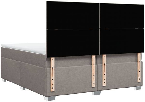 vidaXL Boxspringbett mit Matratze Taupe 200x200 cm Stoff 3292892 Bild 12