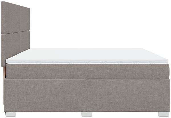 vidaXL Boxspringbett mit Matratze Taupe 200x200 cm Stoff 3292892 Bild 11