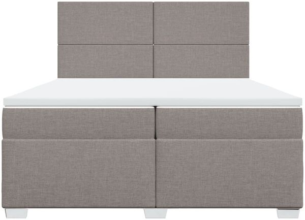 vidaXL Boxspringbett mit Matratze Taupe 200x200 cm Stoff 3292892 Bild 6