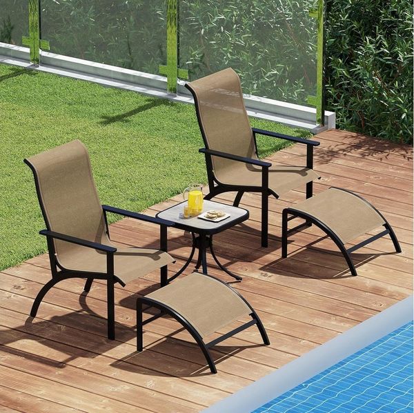KOMFOTTEU Balkonset, (5-tlg), Gartenmöbel Set, mit 2 Adirondack-Stühle