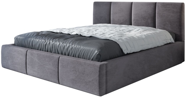 Polsterbett ORINO-OM 160x200 mit Bettkasten und Lattenrost. Farbe: Grau 16