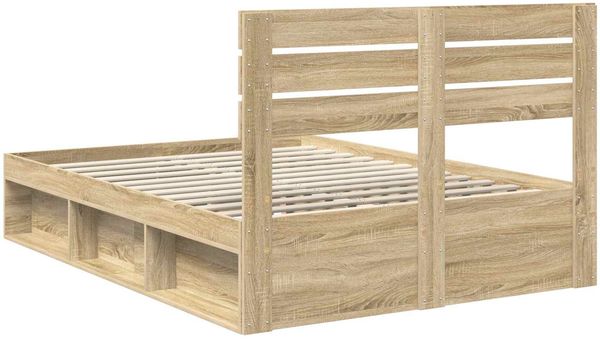 vidaXL Bettrahmen Sonoma-Eiche 150 x 200 cm Massives Kiefernholz 3411401 Bild 9
