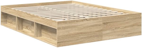 vidaXL Bettrahmen Sonoma-Eiche 150 x 200 cm Massives Kiefernholz 3411401 Bild 5