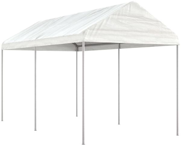 vidaXL Pavillon mit Dach Weiß 4,46x2,28x2,69 m Polyethylen 3155502