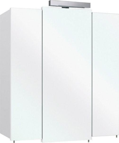 Saphir Spiegelschrank Quickset 311 Badschrank, 3 Spiegeltüren, 6 Einlegeböden, 68 cm breit inkl. LED-Beleuchtung, Schalter-/Steckdosenkombination