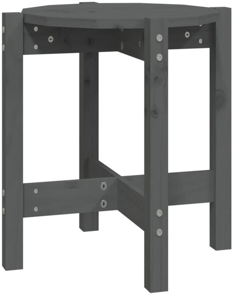 Couchtisch, Sofatisch Grau Ø 42,5x45 cm Massivholz Kiefer