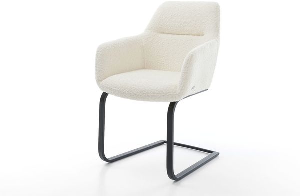 Freischwinger Pejo-Flex Bouclé Weiß Freischwinger flach Schwarz Taschenfederkern