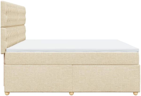 vidaXL Boxspringbett mit Matratze Creme 200x200 cm Stoff 3293699 Bild 7
