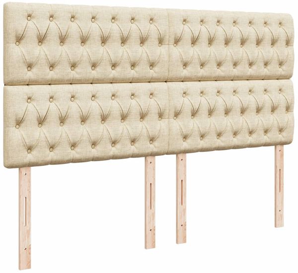 vidaXL Boxspringbett mit Matratze Creme 200x200 cm Stoff 3293699 Bild 9