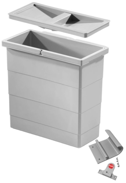 Hailo Inneneimer 1122455 ReadyBin 12 L 320 x 141 x 350 mm incl. Wandhalter hellgrau