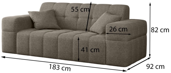 Sofa Designersofa NANCY 2-Sitzer in Stoff Perfekt Harmony Marineblau Bild 3