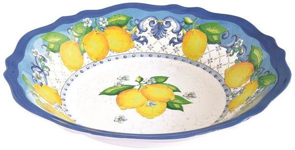 EasyLife Salatschüssel Sorrento, Melamin, Spülmaschinengeeignet, Mehrfarbig, Zitronen, H: 6.5cm