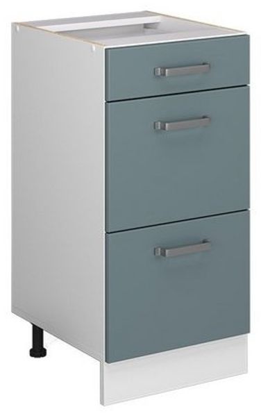Küchenunterschrank R-Line Blau-Grau 40 cm mit Schubladen, ohne Arbeitsplatte Vicco Bild 4