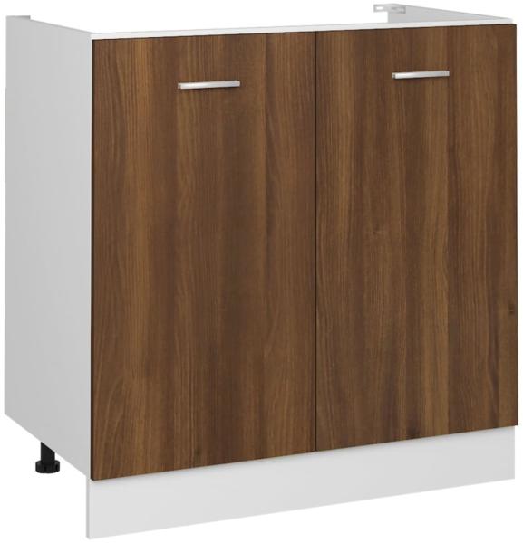 vidaXL Spülenunterschrank Lyon Braun Eiche-Optik 80x46x81,5cm Holzwerkstoff 815566