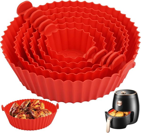 FELIXLEO Silikonform 6St Silikon Backform Airfryer Rot Einsatz Für Heißluftfritteuse, (1-tlg)