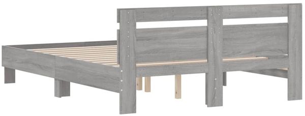 vidaXL Bettgestell mit Kopfteil Grau Sonoma 140x190 cm Holzwerkstoff 3207439 Bild 7