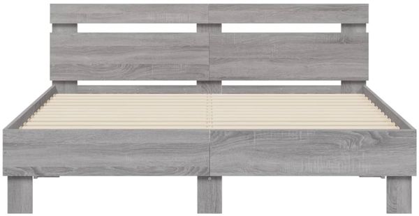vidaXL Bettgestell mit Kopfteil Grau Sonoma 140x190 cm Holzwerkstoff 3207439 Bild 5