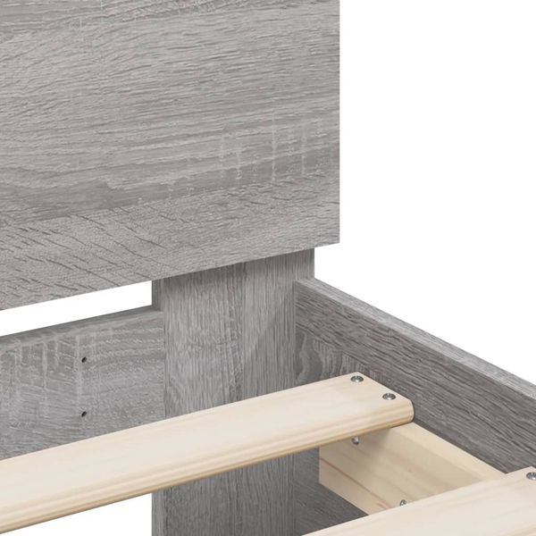 vidaXL Bettgestell mit Kopfteil Grau Sonoma 140x190 cm Holzwerkstoff 3207439 Bild 8