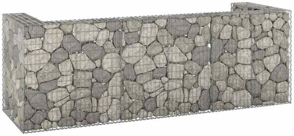 vidaXL Gabionenwand für Mülltonnen Verzinkter Stahl 325x100x110 cm 151301