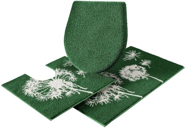 Grund Badematte Pusteblume, Badvorleger, Badezimmer Teppich, sehr weich, Höhe 20 mm, rutschhemmend beschichtet, fußbodenheizungsgeeignet, schnell trocknend, Polyacryl, 2-tlg. Stand-WC Set, weiche Haptik, auch als 2-teiliges Set erhältlich, Made in Europe
