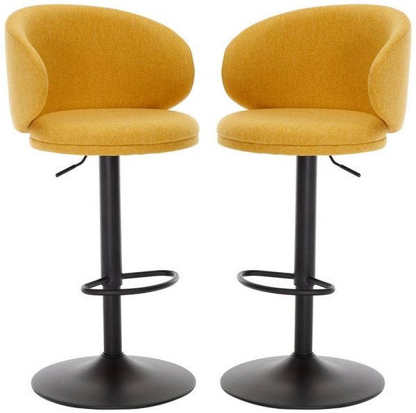 WAHSON OFFICE CHAIRS Barhocker Leinen Tresenhocker Drehbar Höhenverstellbar Barstuhl mit Lehne (2 St)