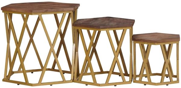Couchtische, Sofatische Braun 55 x 55 x 50 cm Massivholz Mango Bild 6