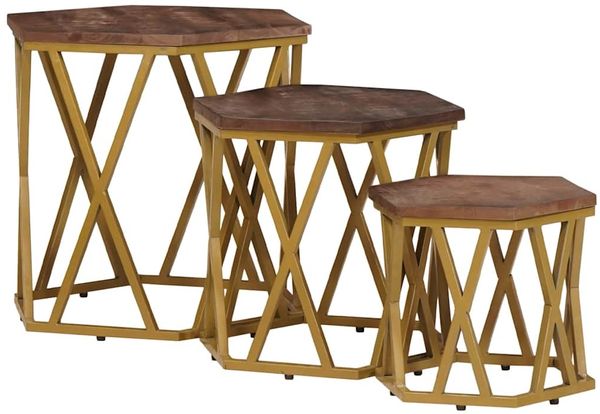 Couchtische, Sofatische Braun 55 x 55 x 50 cm Massivholz Mango Bild 3