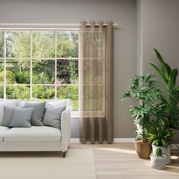 Neutex for you! Vorhang nach Maß EVA (1 St), Ösen, transparent, Uni-Voile mit elegantem Glanz