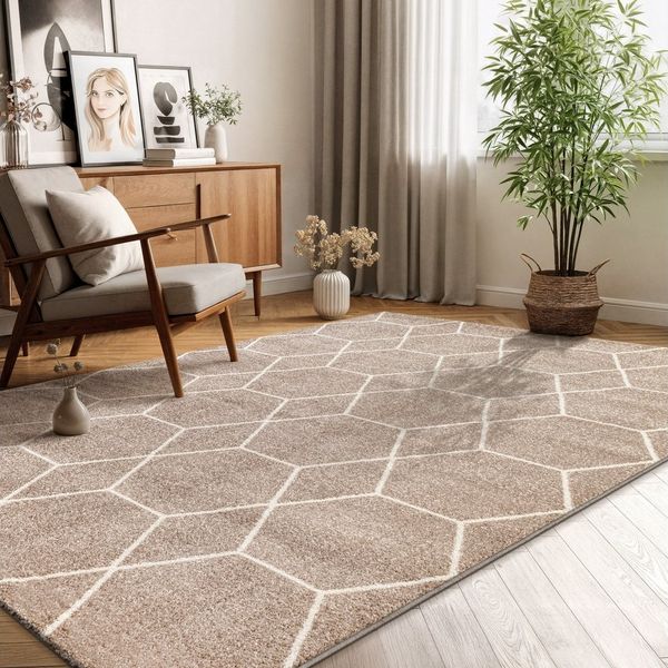 Sanat Teppich Trellis, rechteckig, Höhe: 10 mm, Kurzflor, skandi, boho, auch als Läufer und in rund