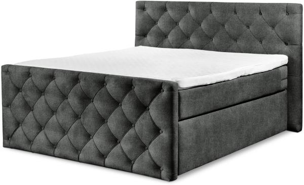 Boxspringbett SANSIBAR ITZEHOE LF 180x200 cm grau Box-Spring-Bett Doppelbett