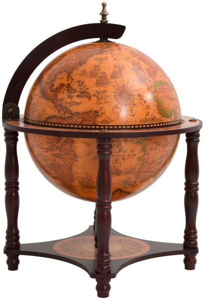 Globus-Bar Braun Massivholz Eukalyptus [343473]