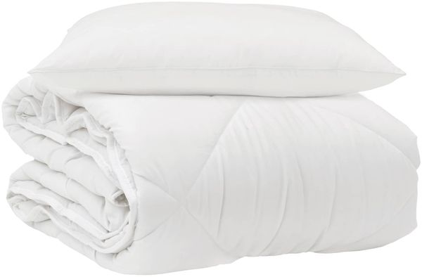 vidaXL Ganzjahresbettdecke mit Kissen 2 pcs Weiß Mikrofaser 3376509 Bild 2