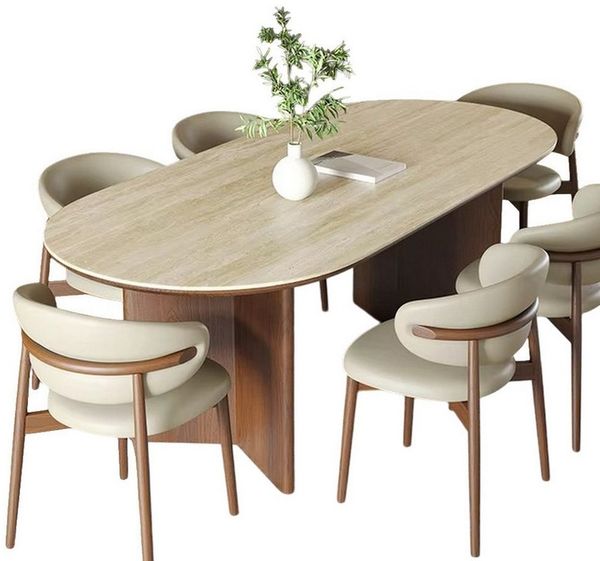 Vintagehaus Esstisch Travertin Keramik Tivoli Mangoholz Esche 180 cm