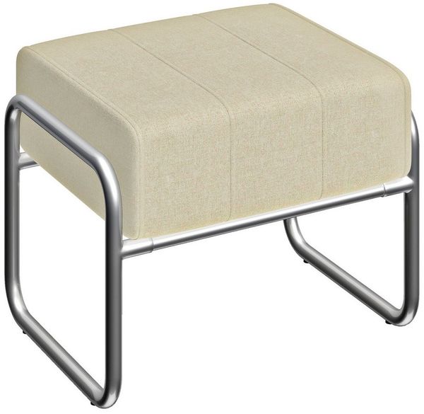 HOMCOM Fußhocker Sitzhocker Dick Gepolstert Hocker (Ottomane, 1 St, Polsterhocker), Weicher Chenille-Stoff, modernes Design, stabiler Stahlrahmen