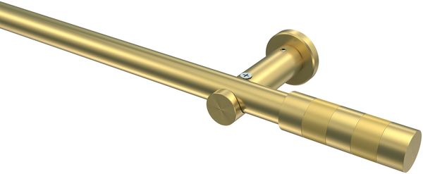 Gardinenstangen-Set Platon Mavell 100 cm, 1-läufig (ohne Ringe), 20 mm Ø Messing-Optik