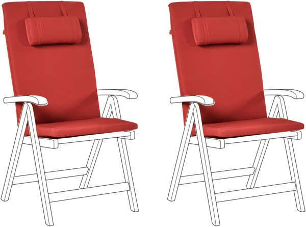 Sitzauflagen 2er Set JAVA AMANTEA PREMIUM 50 x 70 cm Rot