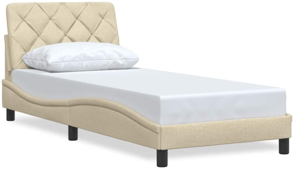 vidaXL Bettgestell ohne Matratze Creme 90x190 cm Stoff 3310571