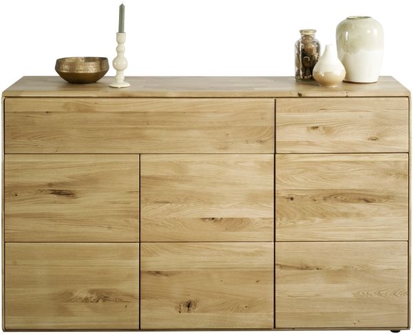 Sideboard >KM-0662< 3 Türen, 2 Schübe, 2 Böden, Wildeiche massiv - 149x89x40cm (BxHxT)