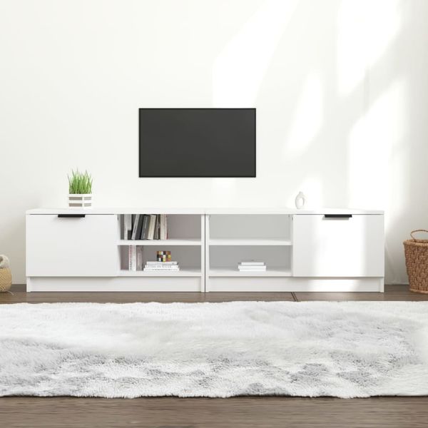 vidaXL TV-Schränke 2 Stk. Weiß 80x35x36,5 cm Holzwerkstoff 811467